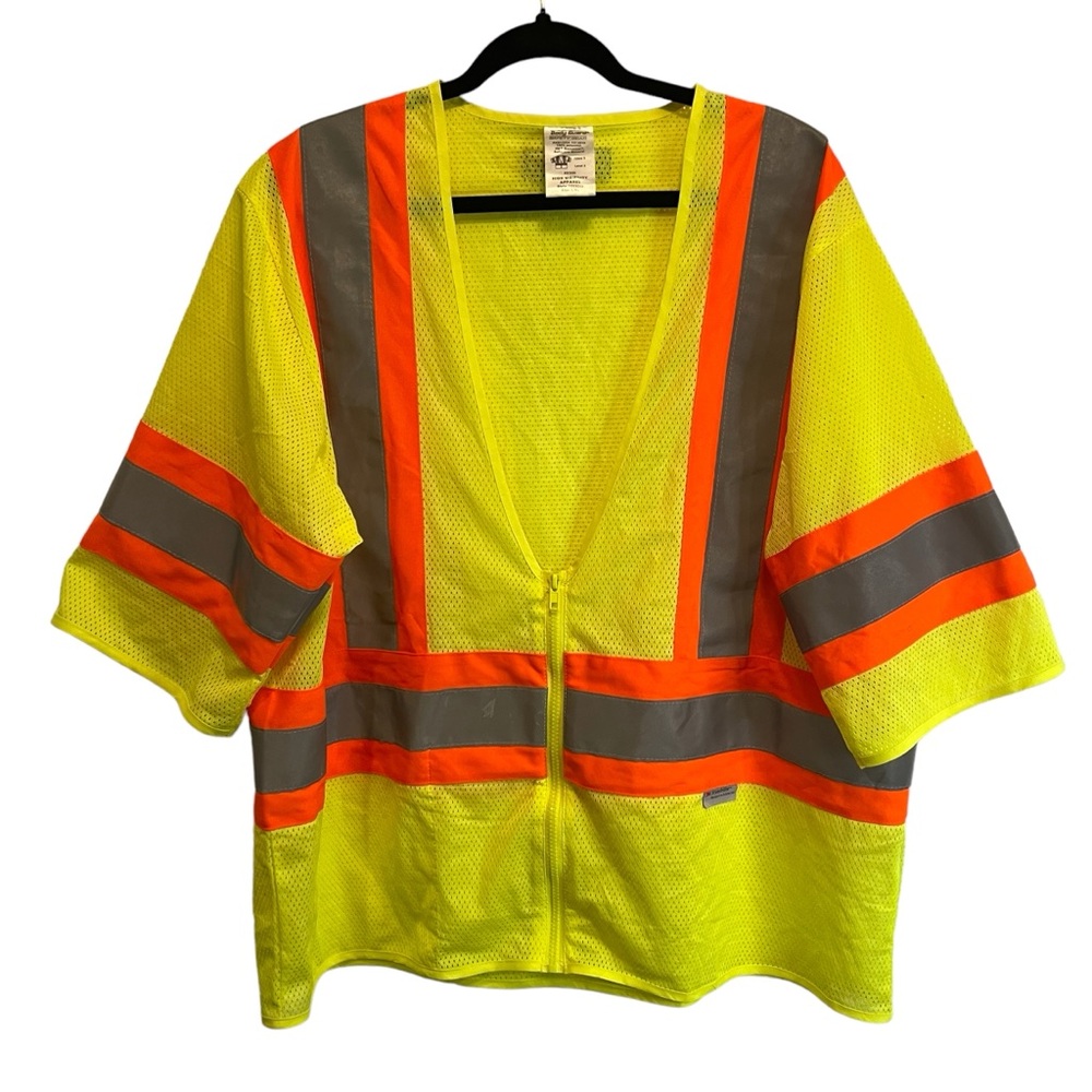 Body Guard Yellow & Orange Safety Vest w/ Reflective Strips. Size L/ XL